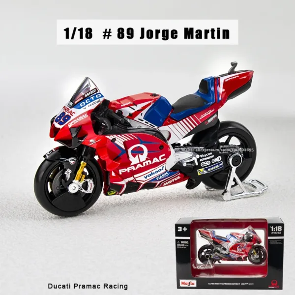 Maisto 1:18 Ducati Pramac Racing Model Motorcycle - Image 15