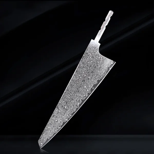 Hand Forged Damascus Steel Knife Blade - Image 13