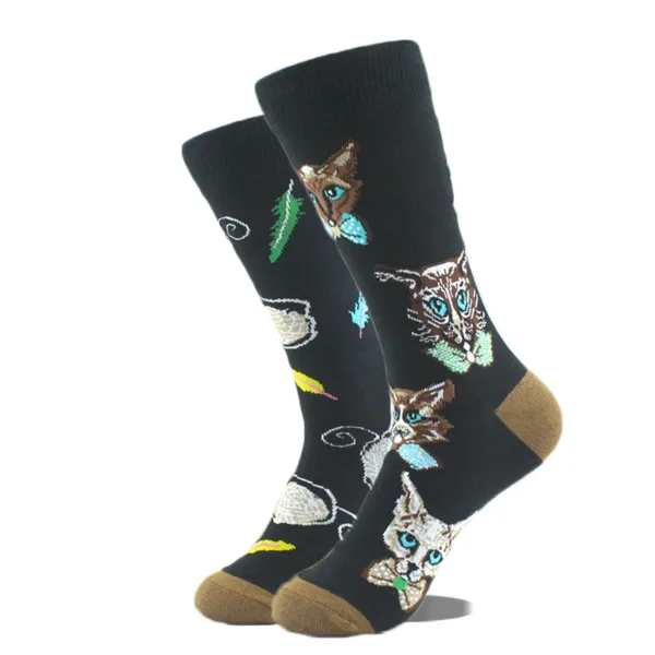 Funny Alien Planet Shark Design Cotton Socks - Image 34