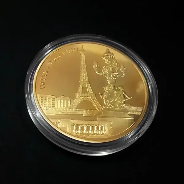 Eiffel Tower Replica Commemorative Metal Coin - Image 6