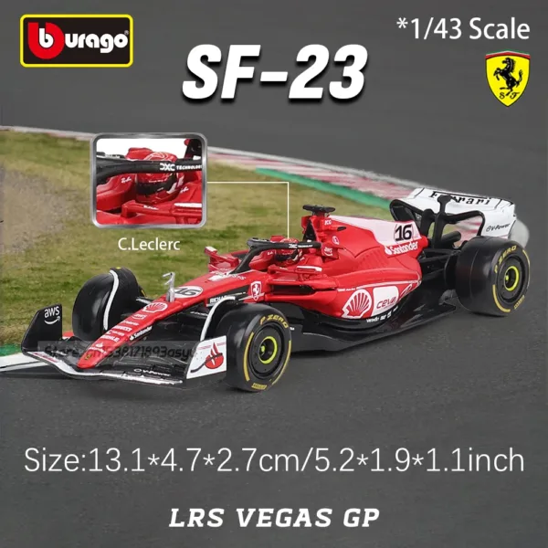 Bburago 1:43 Ferrari SF23 Charles Leclerc Model - Image 2