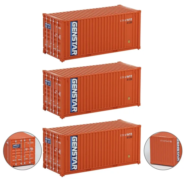 HO Scale 3pcs Shipping Containers Model Set - Image 25