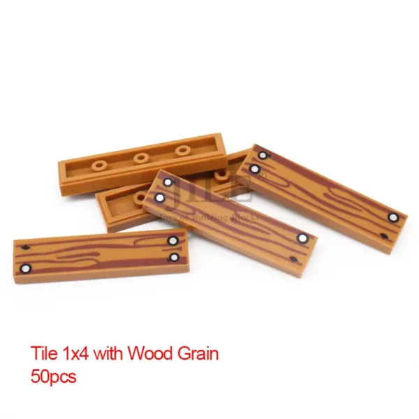 50pcs DIY Building Blocks with Wood Pattern - Image 11