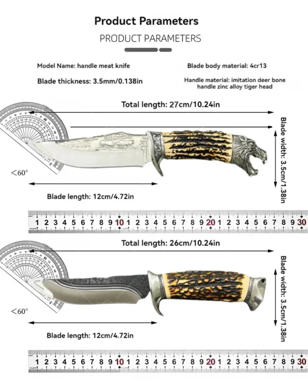 Forged Stainless Steel Chef's Meat Cutter Knife - Image 6