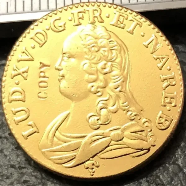 1738 Louis d'Or Replica Antique Gold Coin - Image 2