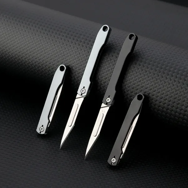 Mini Titanium Alloy Folding Knife with Blade - Image 4
