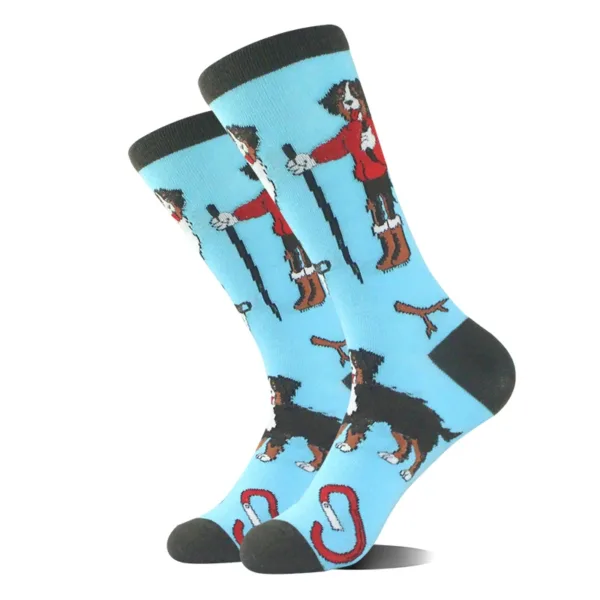 Funny Alien Planet Shark Design Cotton Socks - Image 36