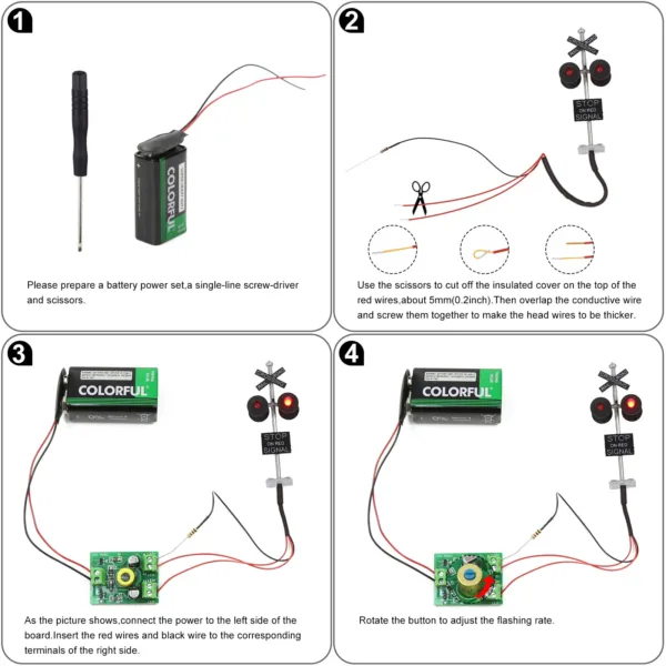 HO Scale Railroad Crossing Signal with Flasher - Image 6