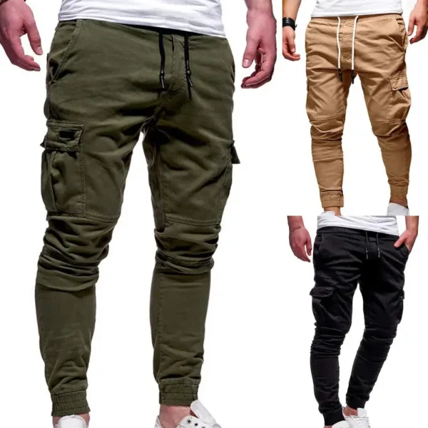 Loose-Fit Cargo Pants with Pockets for Men - Image 6