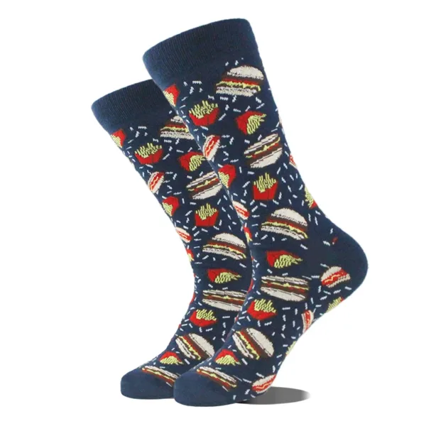 Funny Alien Planet Shark Design Cotton Socks - Image 53