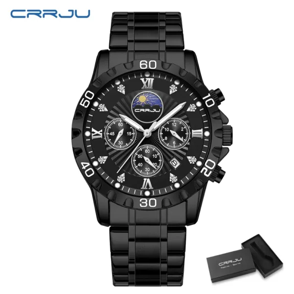 Stainless Steel Quartz Men's Watch with Dial - Image 12