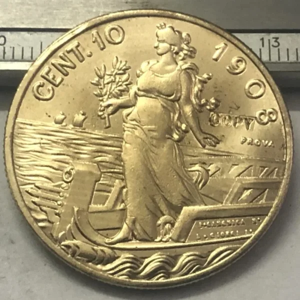 1908 Italy 10 Centesimi Replica Coin - Image 3