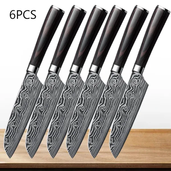 Professional Santoku Kitchen Knife 7cr17 Steel - Image 10