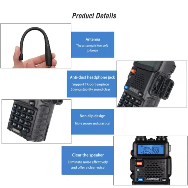 2pcs BAOFENG UV-5R Dual Band Walkie Talkies - Image 5