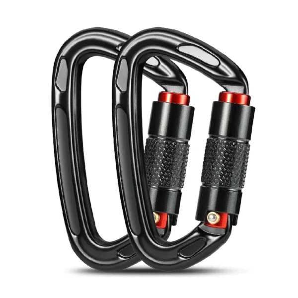 24KN Auto Lock Climbing Carabiner D Shape - Image 5