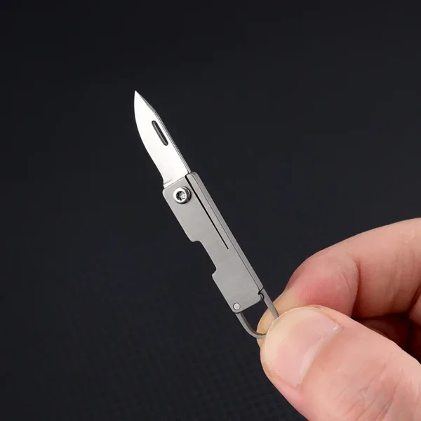 Titanium Alloy Mini Folding Knife Keychain - Image 4