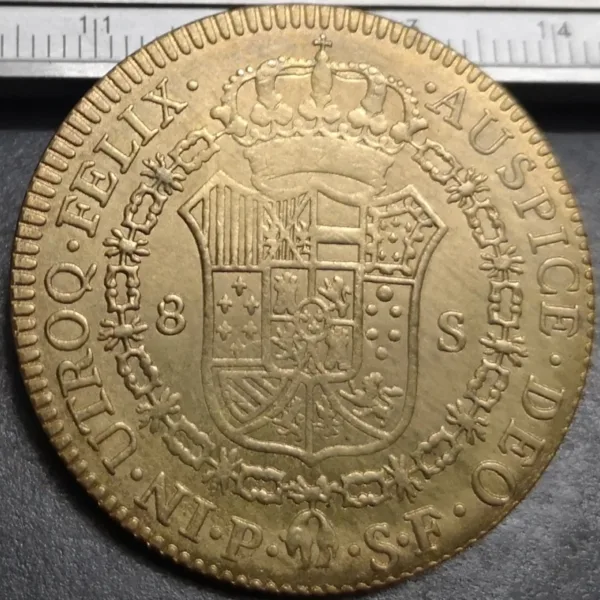 Colombia 1777 8 Escudos Gold Replica Coin - Image 3