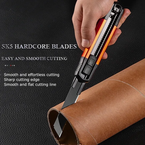 Retractable Carbon Steel Utility Knife 10.7cm - Image 7