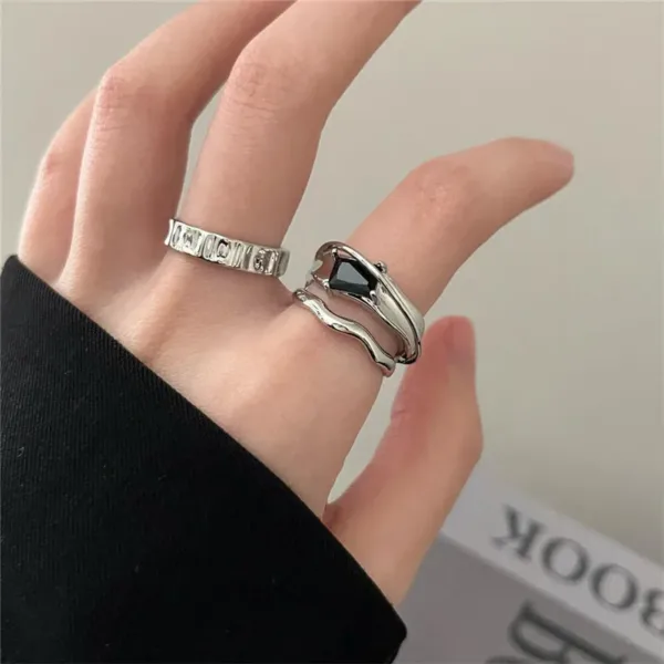 2pcs Geometric Punk Rings for Women - Image 10