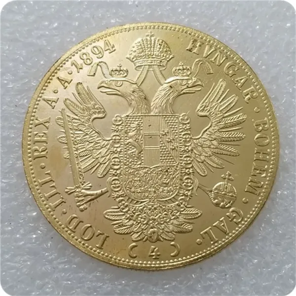 Austria Vintage Replica Gold Silver Coin 40mm - Image 9