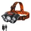 5 LED Rechargeable Headlamp with USB Charge
