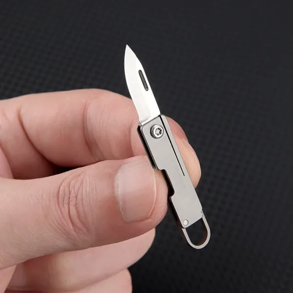 Titanium Alloy Mini Folding Knife Keychain - Image 5