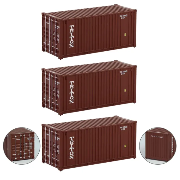 3pcs HO Scale 20ft Shipping Containers Set - Image 13