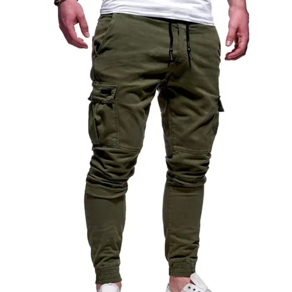 Loose-Fit Cargo Pants with Pockets for Men - Image 9