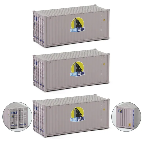 HO Scale 1:87 Shipping Container Set of 3 - Image 13