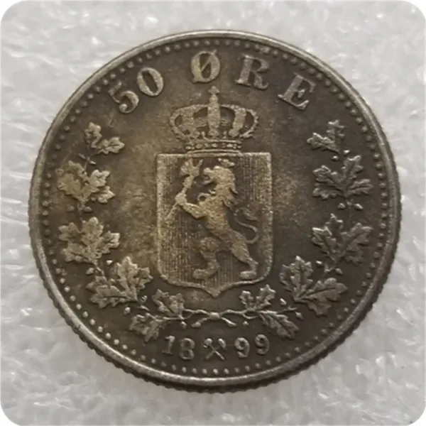 Vintage Norwegian Silver 50 Ore Replica Coin - Image 14