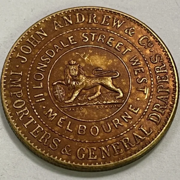 1860 Colonial 1/2 Penny Victoria Copper Token - Image 2