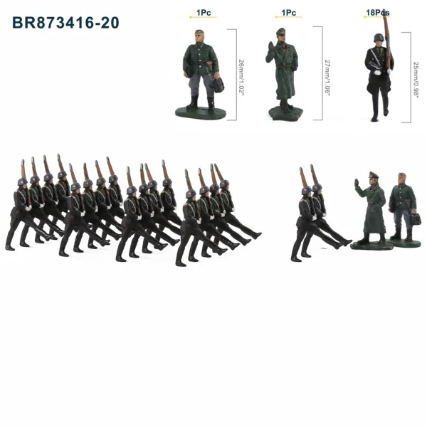 HO Scale 1:87 Military Figures Set of 20 - Image 11