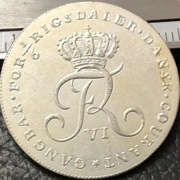 1808 Denmark Silver-Plated Replica Coin - Image 2