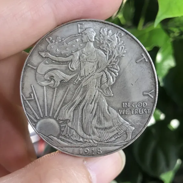 Liberty Goddess Vintage Silver Coin Replica - Image 6