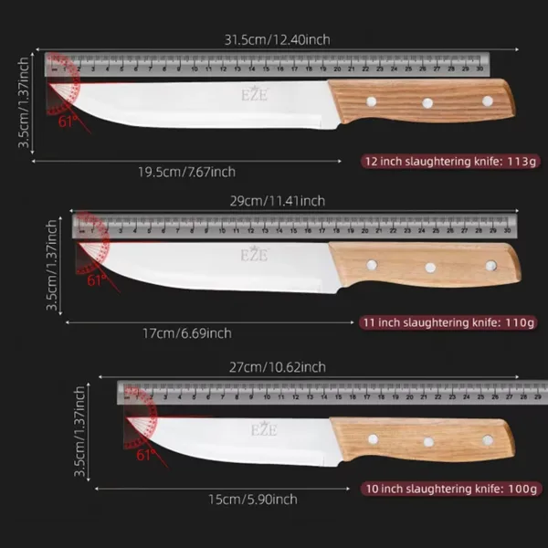 Stainless Steel Chef Knife with Wooden Handle - Image 6
