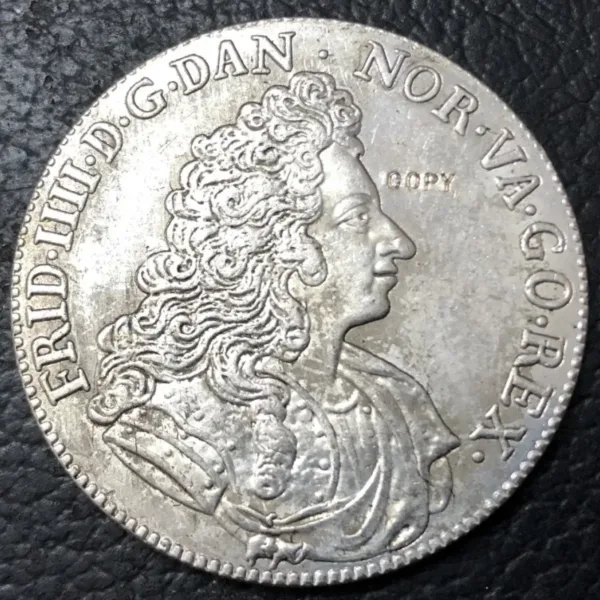 1700 Denmark 8 Skilling Silver Plated Replica - Image 2