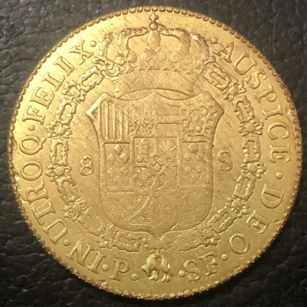 Colombia 8 Escudos Carlos IV Gold Replica Coin - Image 3