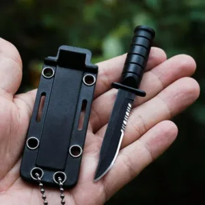 Mini Tactical Camping Knife with Sheath and Chain