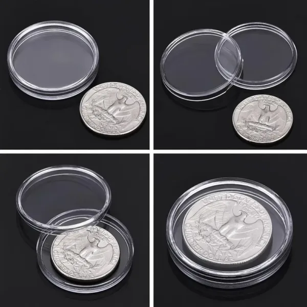 100 Clear Coin Capsules for 27mm/30mm Coins - Image 2