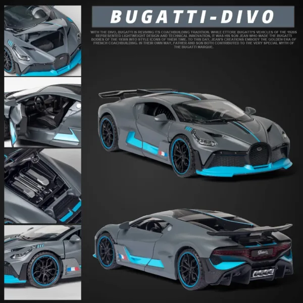 1/32 Bugatti Divo Diecast Model Car with Lights - Image 3