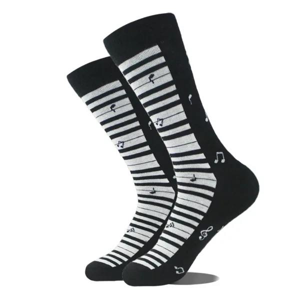 Funny Alien Planet Shark Design Cotton Socks - Image 27