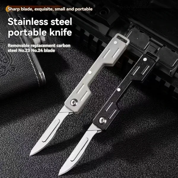 Mini Folding Surgical Knife with Steel Blade - Image 2