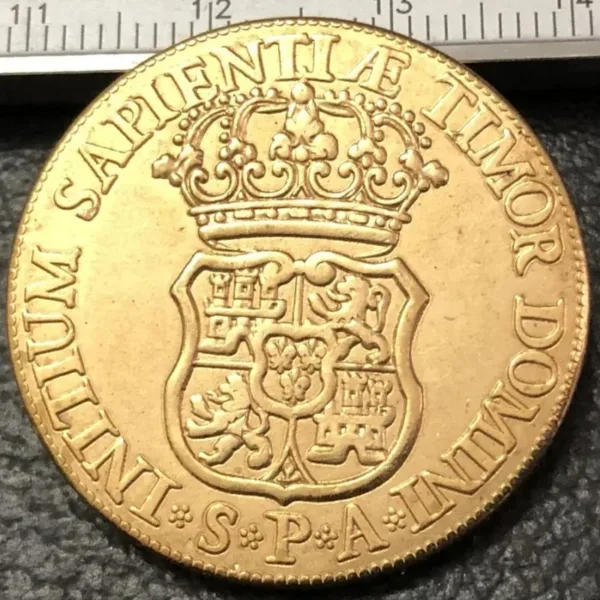 1733 Spain 4 Escudos Replica Gold Coin - Image 2