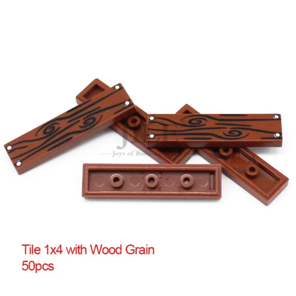 50pcs DIY Building Blocks with Wood Pattern - Image 7