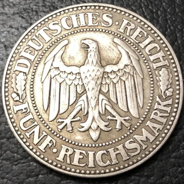 1927-F 5 Reichsmark Silver Replica Coin - Image 2