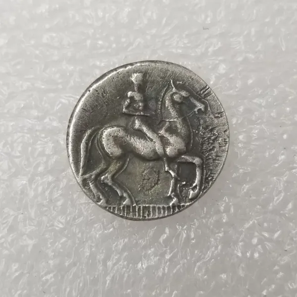 Vintage Greek Replica Silver-Plated Coin Decor - Image 3