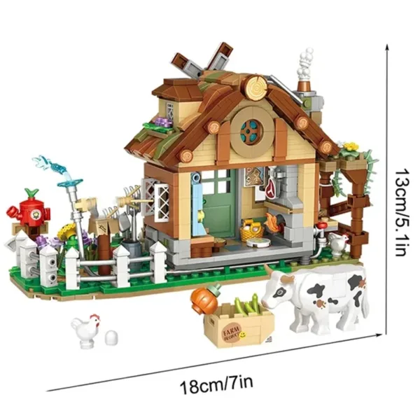 Mini Building Blocks Set for Farm Cabin - Image 3