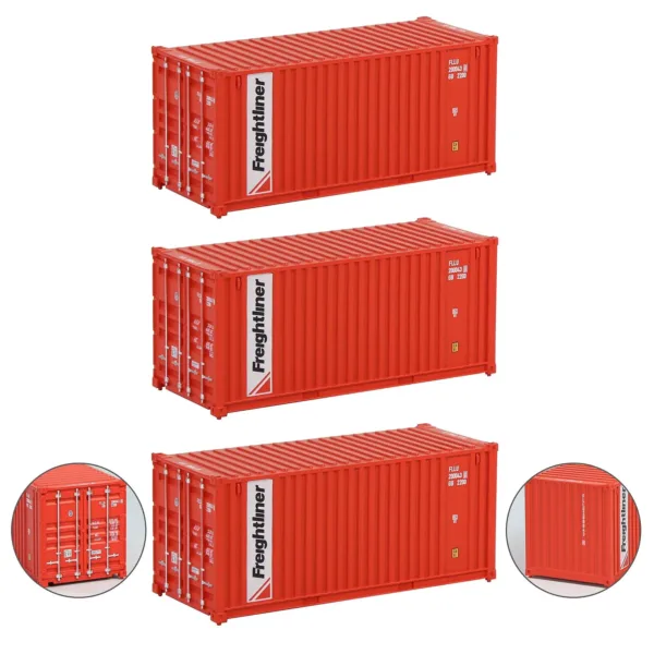 HO Scale 3pcs Shipping Containers Model Set - Image 26