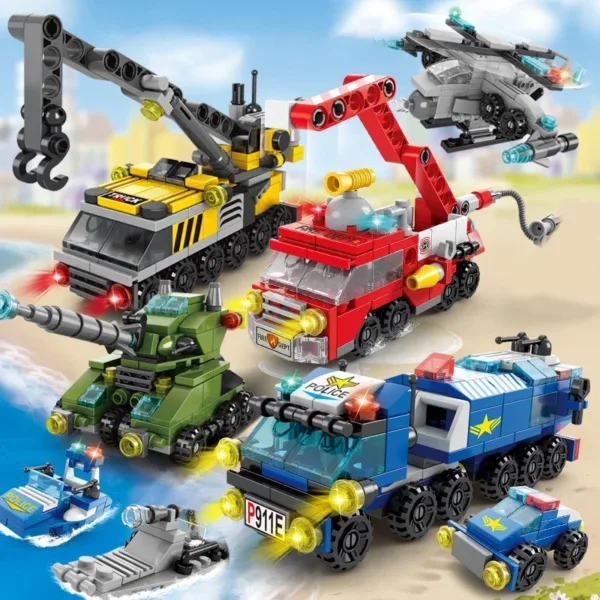 City Fire Car Building Blocks Set for Kids