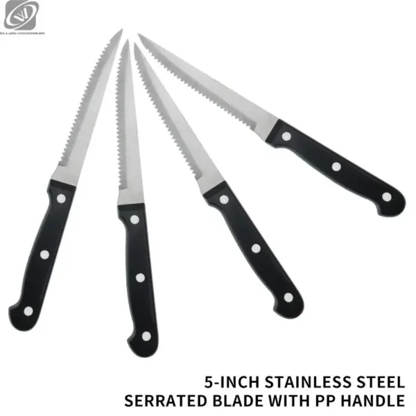 Sharp Stainless Steel Steak Knives Set - Image 8